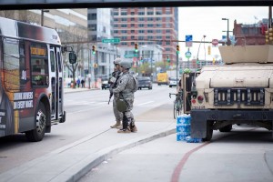 The National Guard continues to patrol the streets in Baltimore following the worst riots since 1968. (Erik Hoffman)